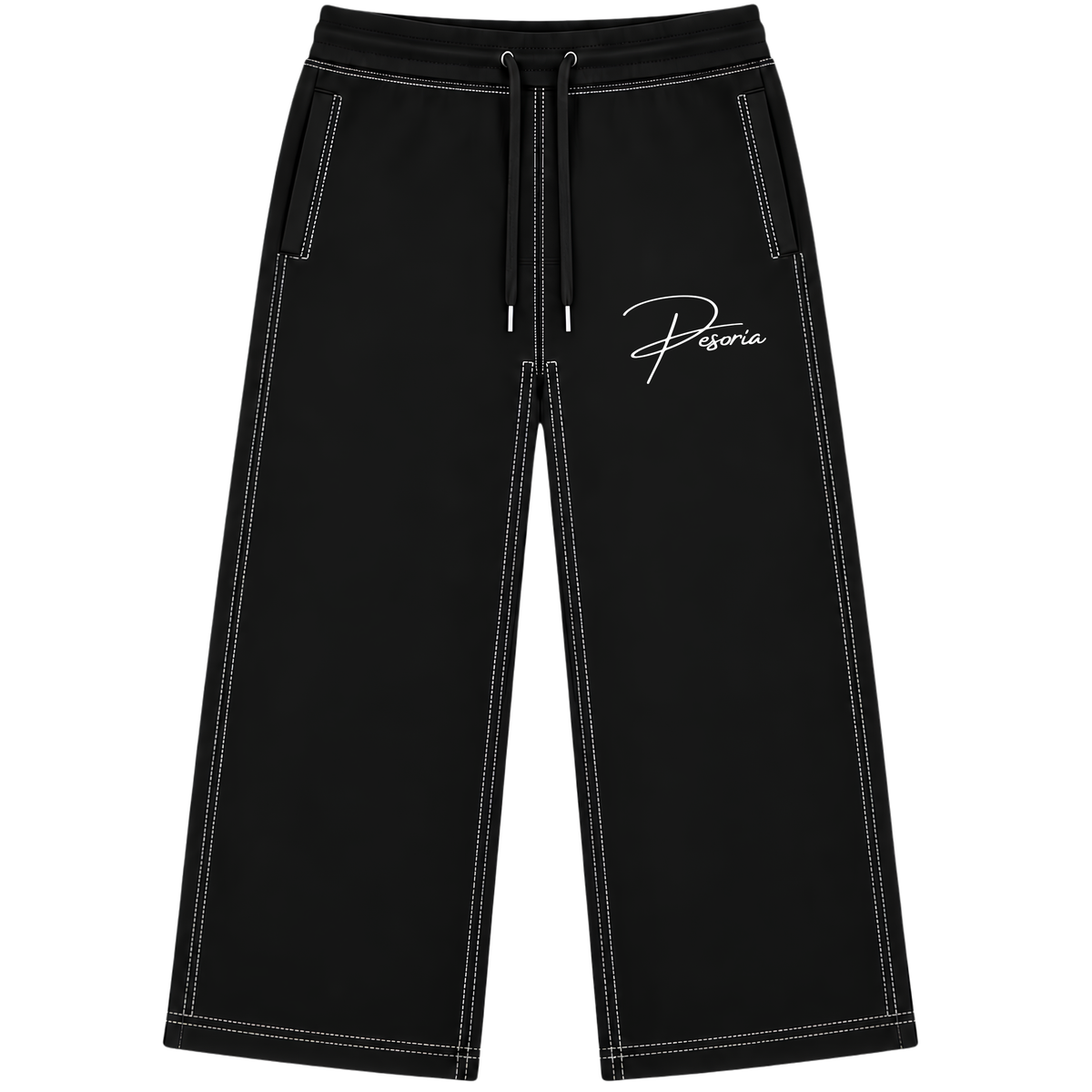 Pesoria Lower — Black embroidered front view