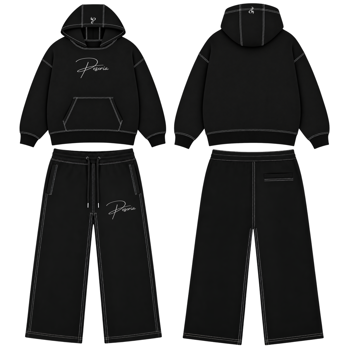 Black Pesoria logo T-shirt