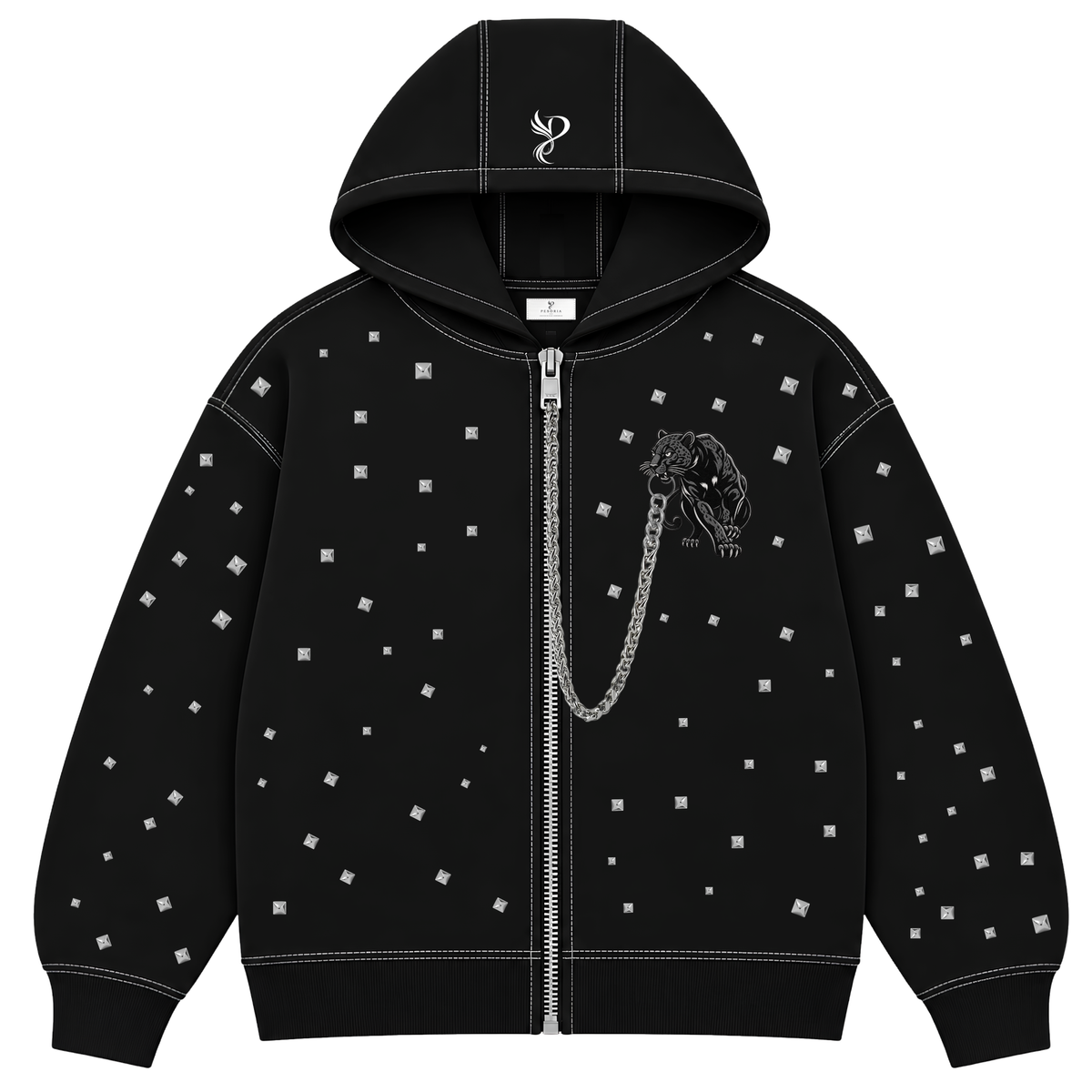 Panther Hoodie embroidered back view