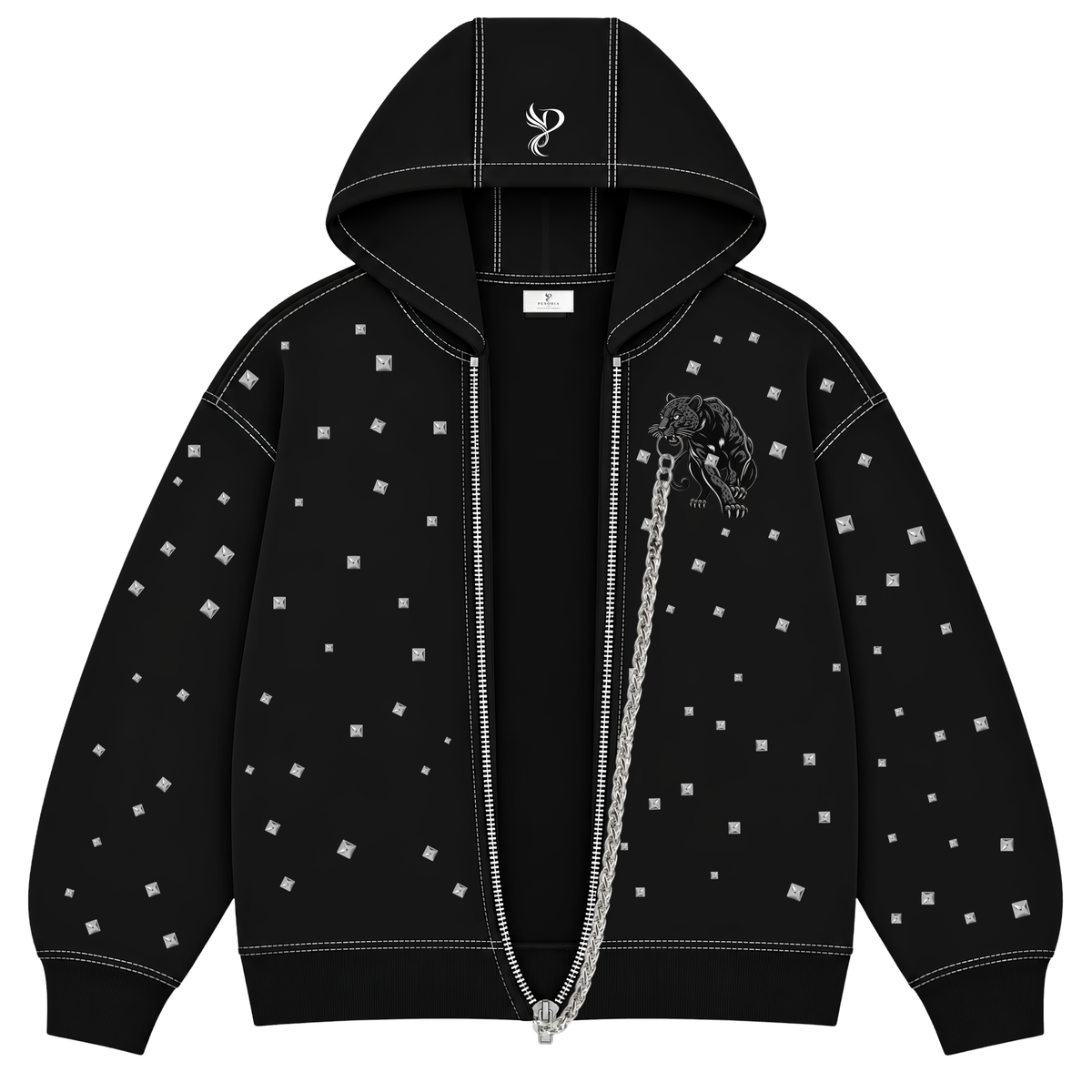 Panther Hoodie embroidered front view