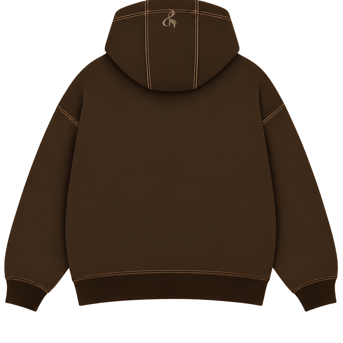 Pesoria Hoodie — Brown embroidered back view