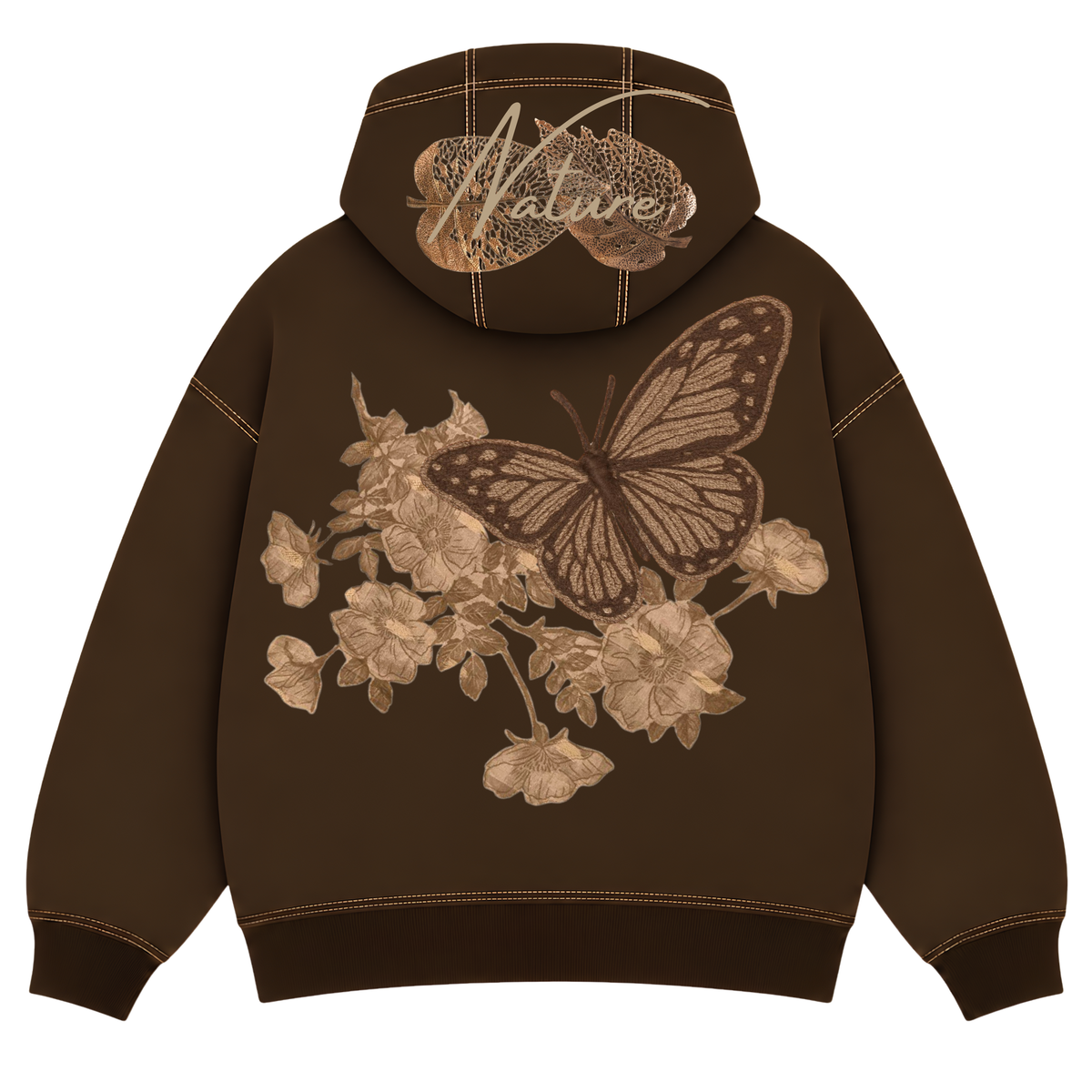Nature Hoodie embroidered back view