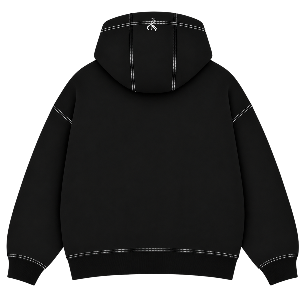 Pesoria Hoodie — Black embroidered back view